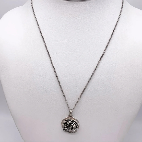 Fossil Jeweled Flower Pendant Necklace - Picture 2 of 4